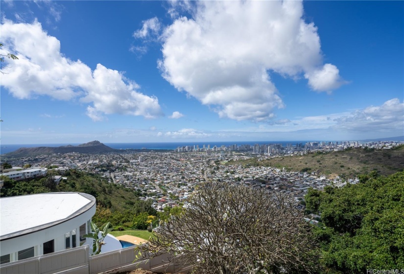 Overlooking lovely neighboring home.