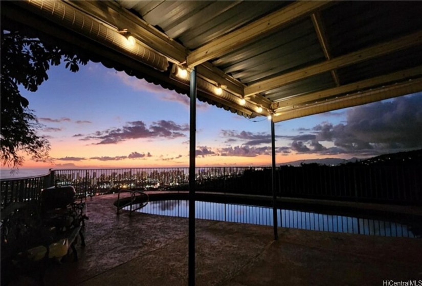 Watching the sunset while enjoying time on the lanai