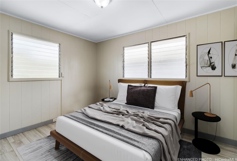 Enhanced - Virtually Staged Upstairs bedroomUpstairs bedroom.