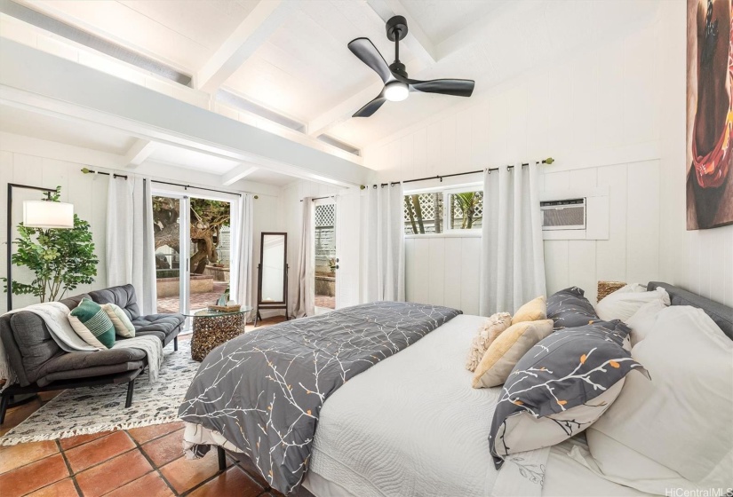 Second bedroom with views of the enchanting courtyard