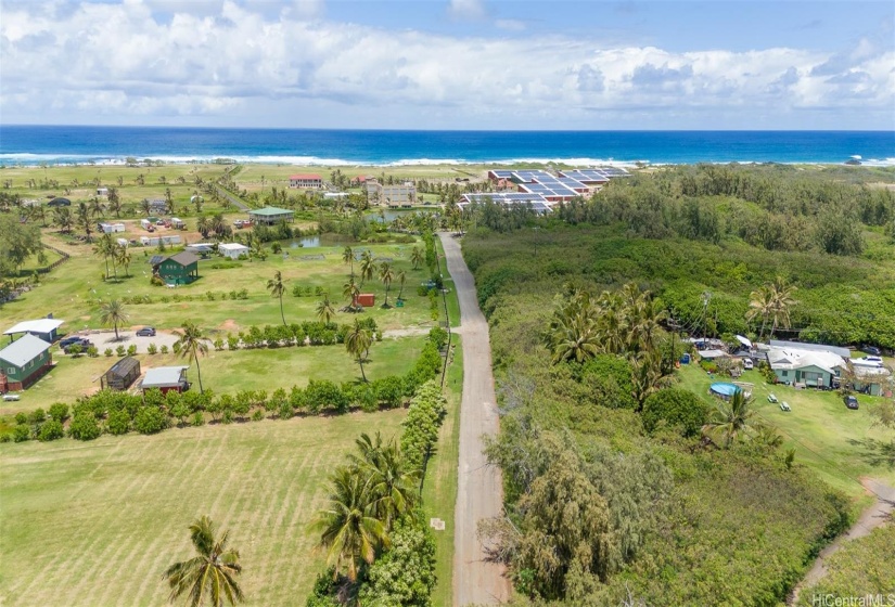 The Property is on the right of the road.