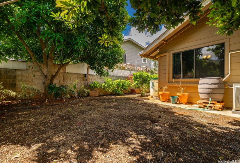 Private backyard with lots of shade