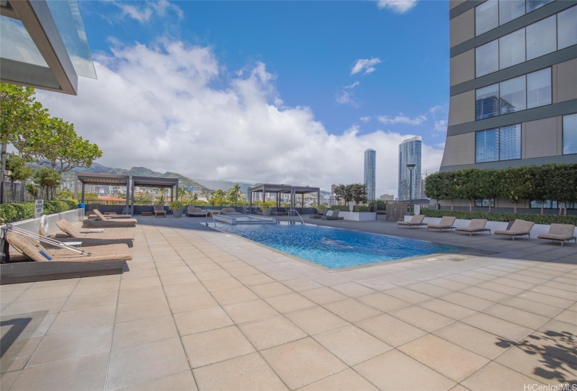 Cool off at the pool deck