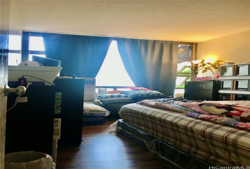 Bedroom and Windows from doorway.