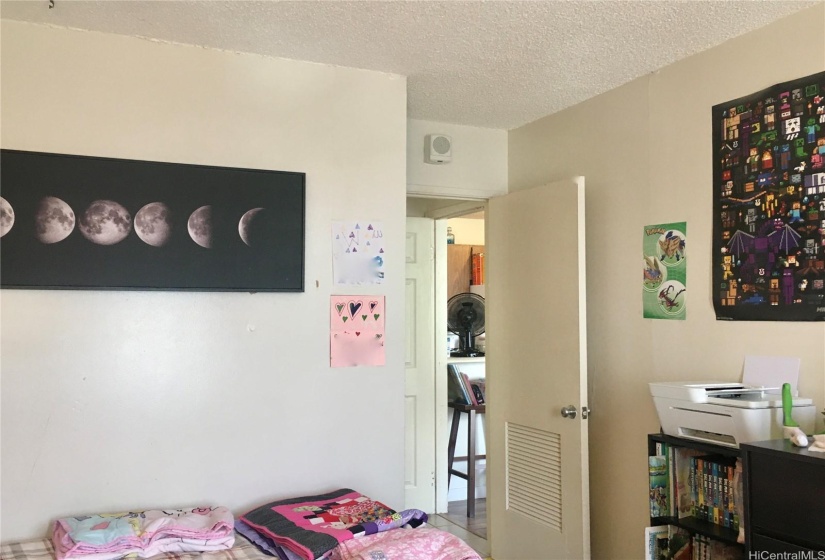 Another Bedroom perspective; the Kitchen/Counter and Entry are in distance.