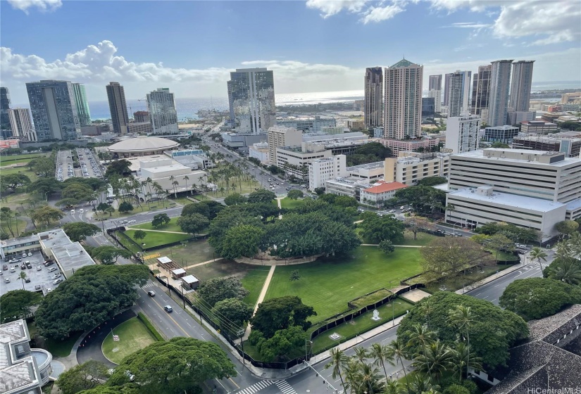 Thomas Square Park is across the street