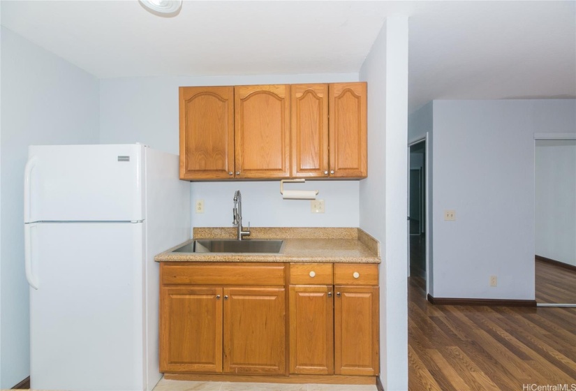 Ample cupboard space and new sink