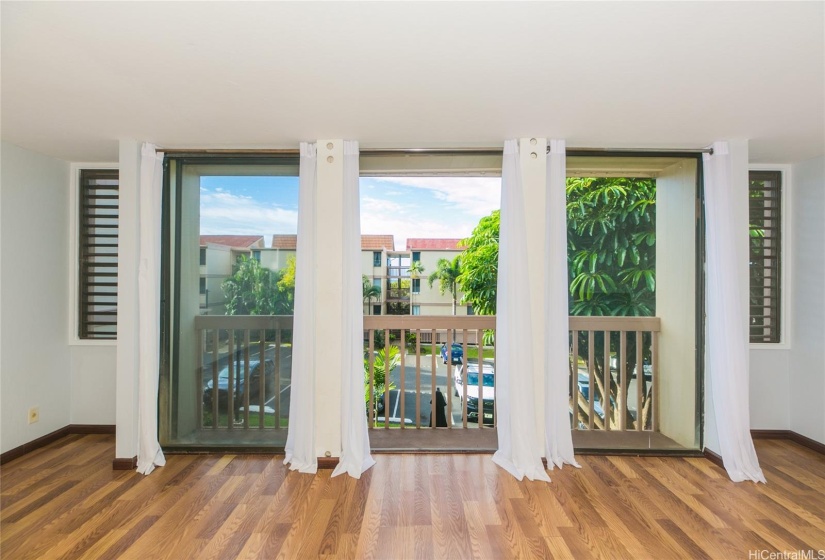 Floor to ceiling sliding doors for plenty of light