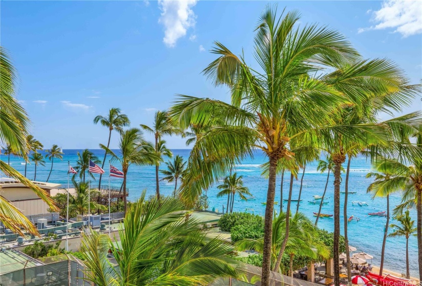 Looking over Outrigger Canoe Club.