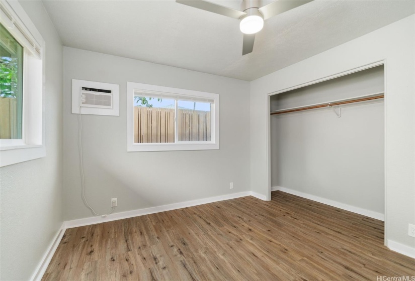 Rear of house third bedroom with wall AC.