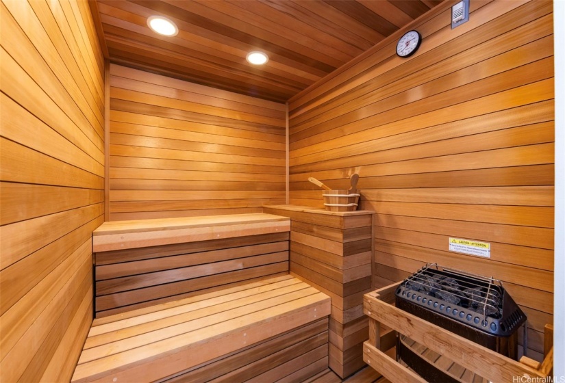 Primary bedroom suite's private ensuite sauna.