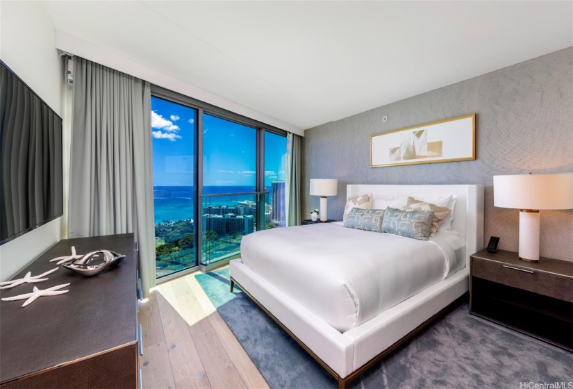 Third bedroom with Pacific Ocean views.