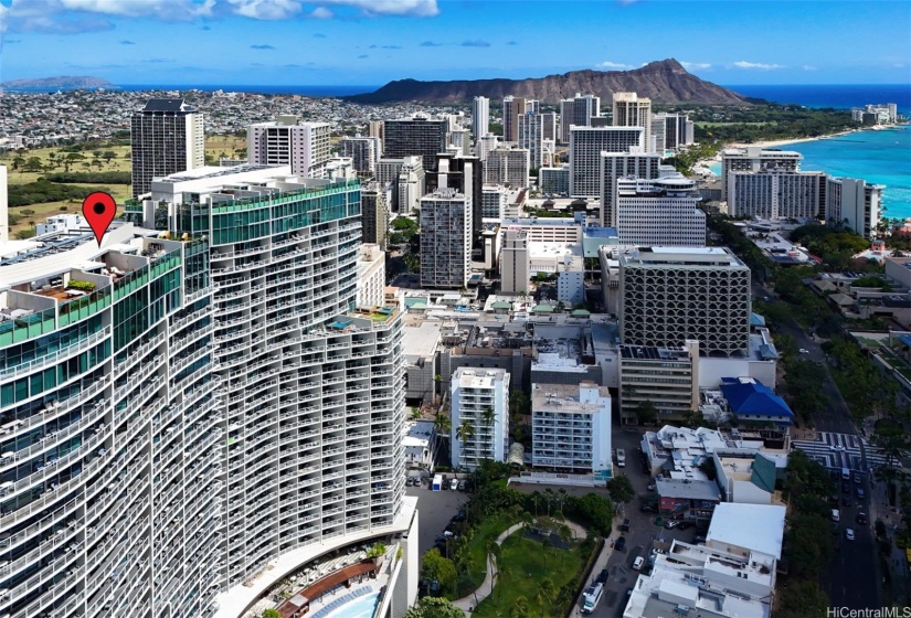 Incredible position along world-famous Waikiki's coastline.