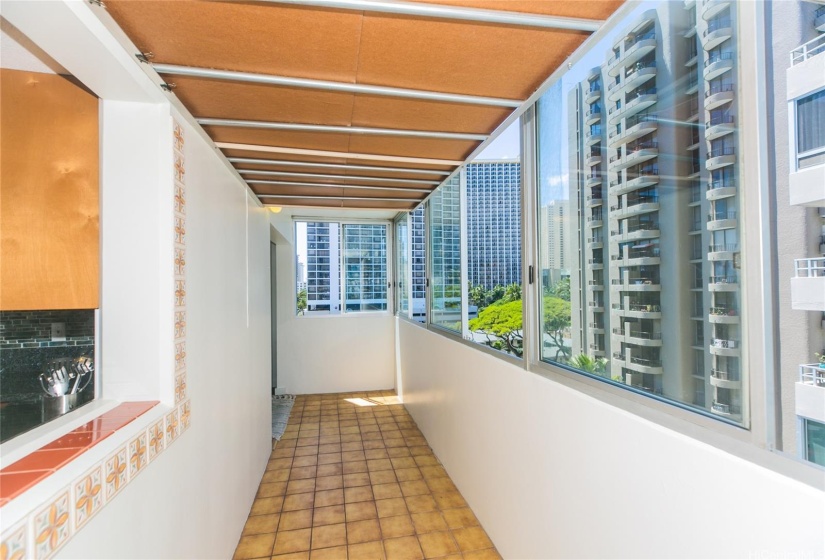 Enclosed lanai with overhead storage(removable)