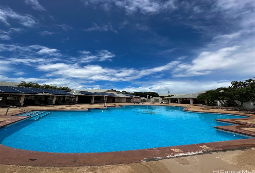 Large pool for swimming and relaxing on those hot summer (and winter) days!