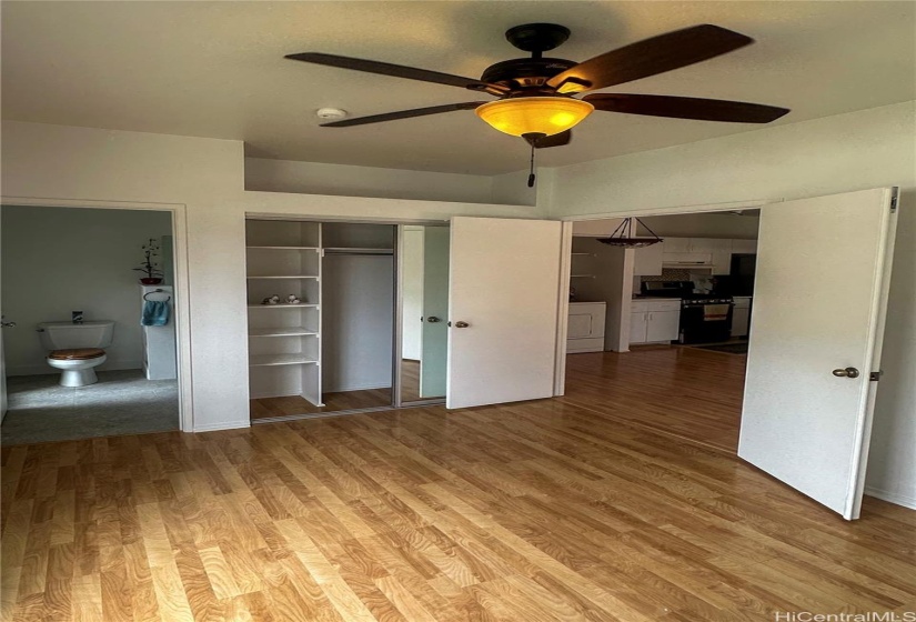 Bedroom #1. Double entry doors, sliding closet mirror doors with built in storage space.