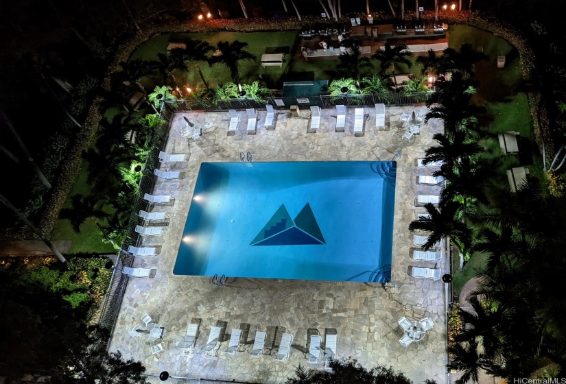 Swimming pool at night