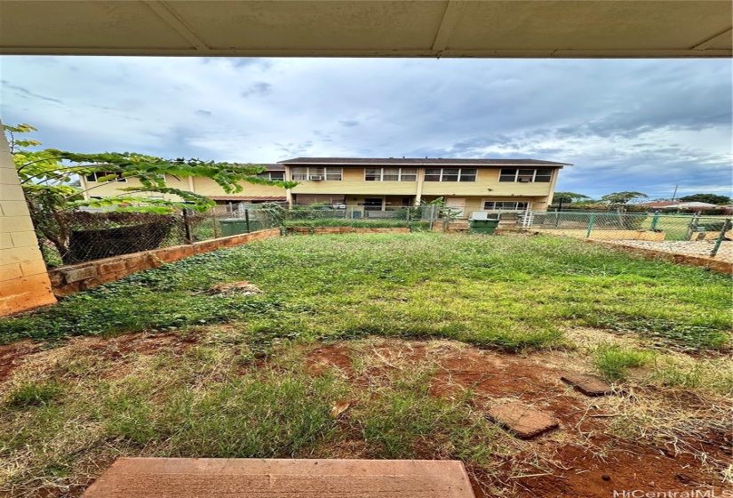 Fenced back yard