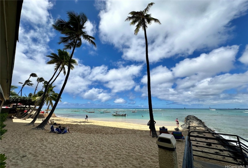 beach access from rear of building