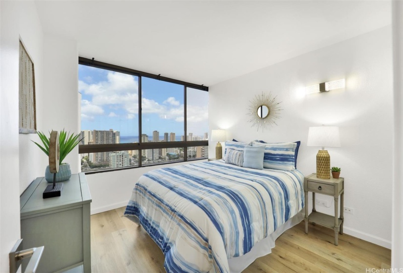 Bedroom with ocean views