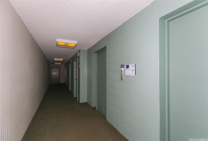 Hallway looking toward elevator