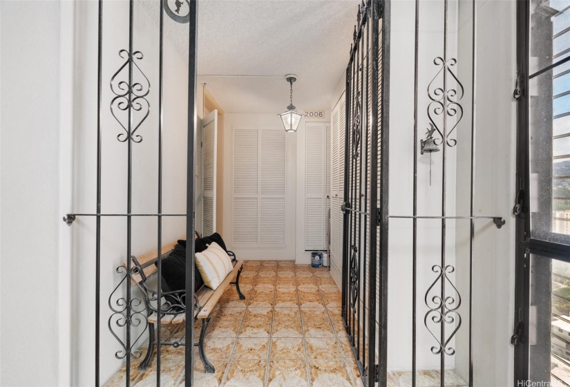 Unique feature of this unit...a gated entry with storage!