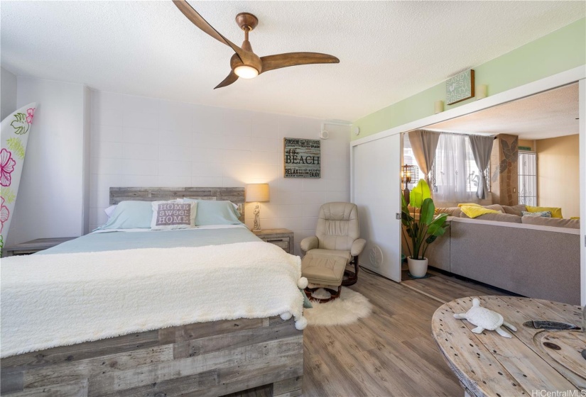 Sliding doors to primary bedroom