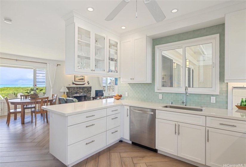 Remodeled kitchen with a veiw to enjoy while you cook.