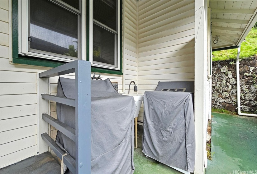 Exterior laundry area