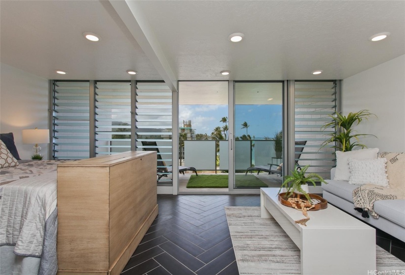 Enjoy views of the ocean from anywhere in the unit.