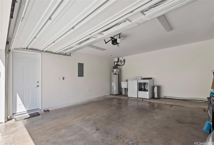 2 car garage with washer and dryer