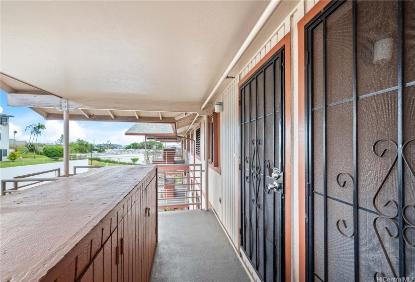 Entry way with Storage locker.