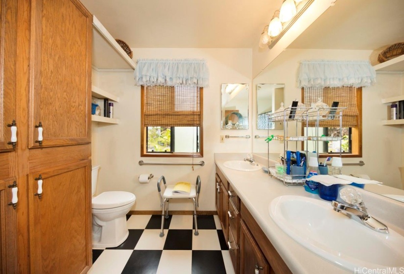 Primary bathroom with double sinks