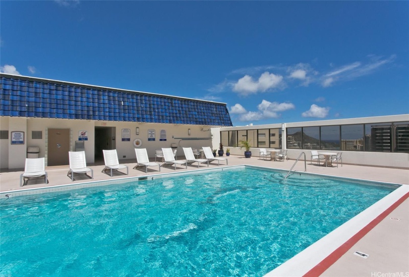 Take a dip in the rooftop pool.