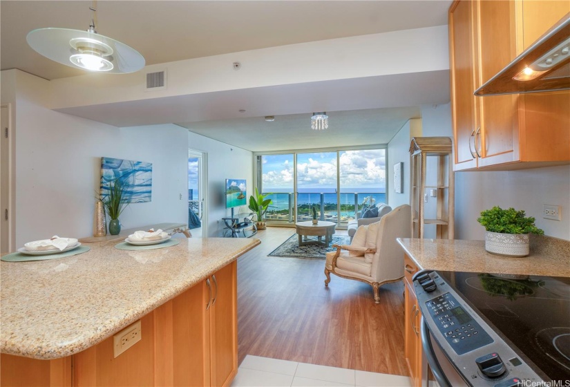 Kitchen with views.