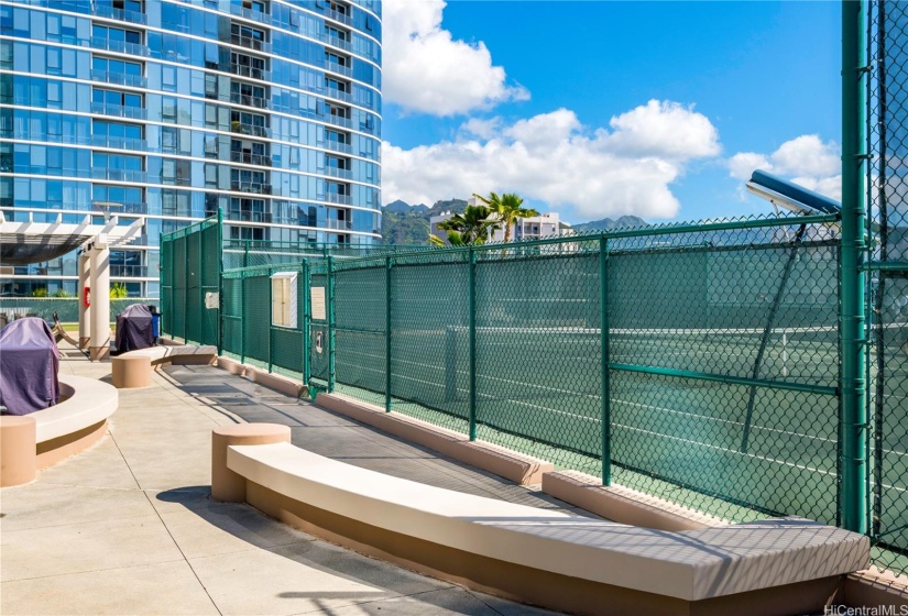 BBQ area, 2 tennis courts and recently added a pickleball court.