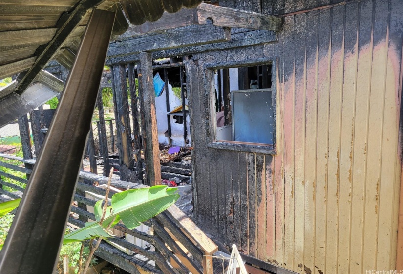 front house, back part was affected by the fire.