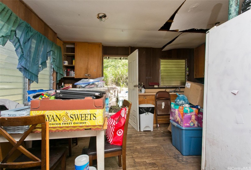 Existing dining area and kitchen.