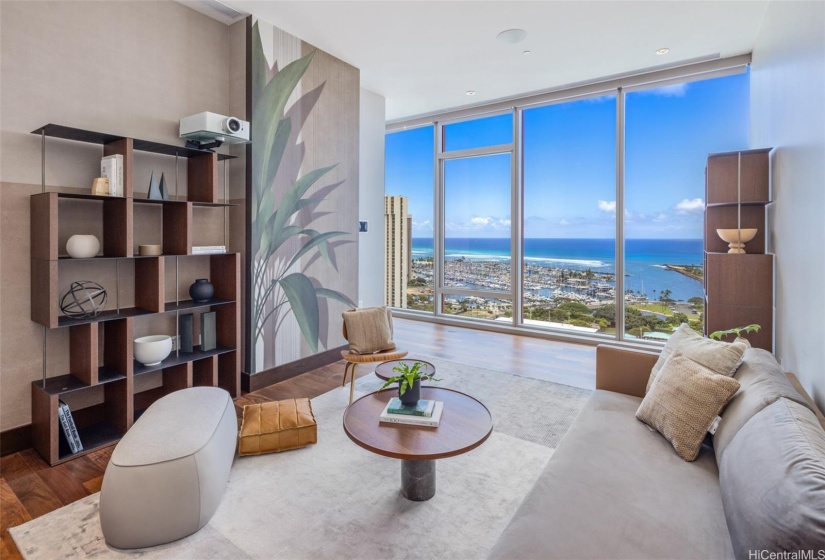 Sitting room also shares the ocean and coastal views.