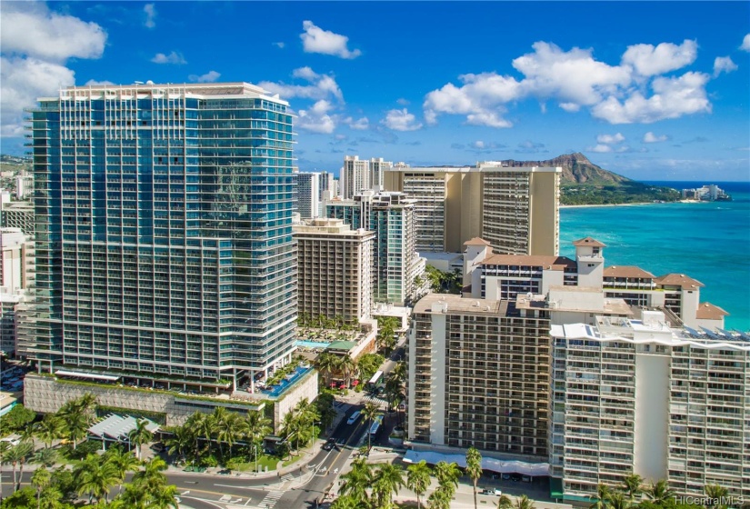 Trump Waikiki situated in the heart of Waikiki. True 1 block to sandy Waikiki Beach, Restaurants, shops steps from the property.