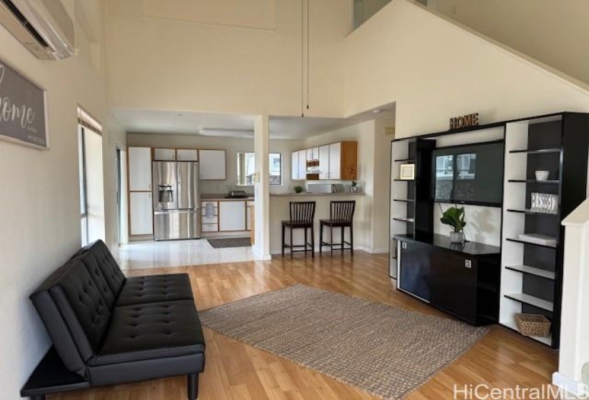 Living Room with vaulted ceilings