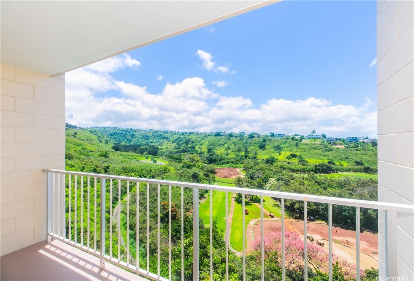 View of the golf course and up the valley-listen to the birds all day