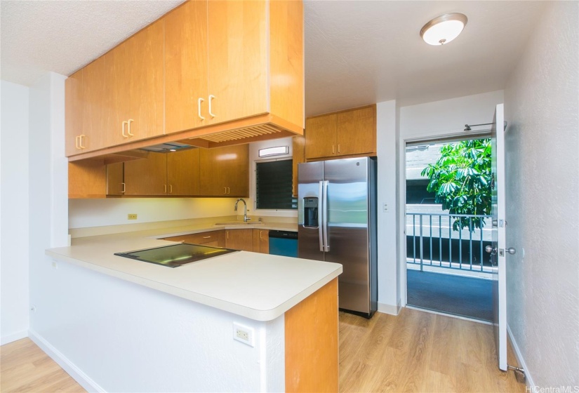 Cabinets that are accessible from the dining area