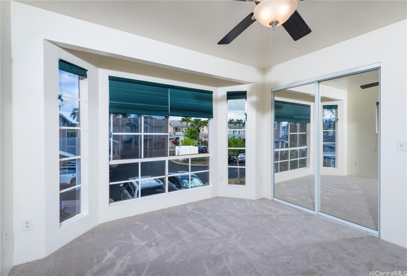 Master bedroom feels spacious and open.