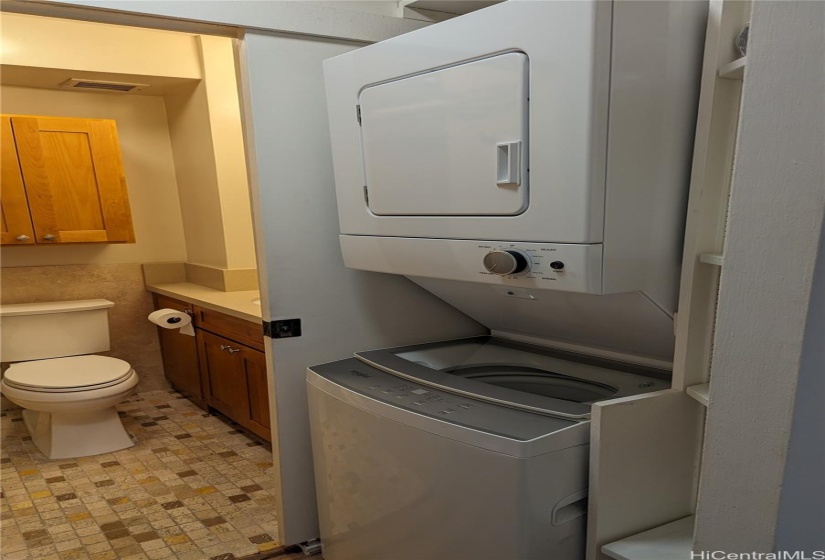 Unit comes with stack washer/dryer