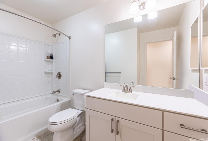 Primary en suite includes single vanity plus shower/tub combo!