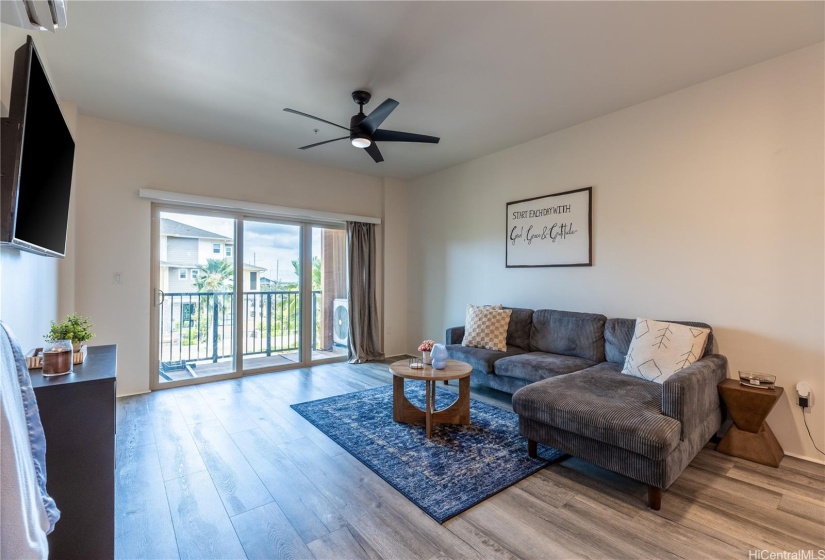 Living Room + Balcony fronting Festival Street.