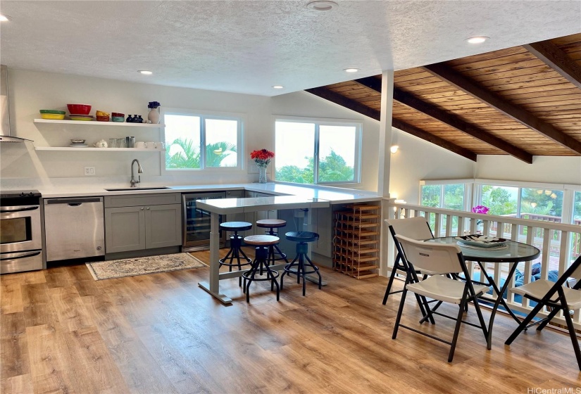 Upstairs dining area & kitchen