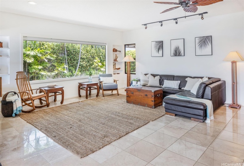 Spacious living room off of the formal dining room.