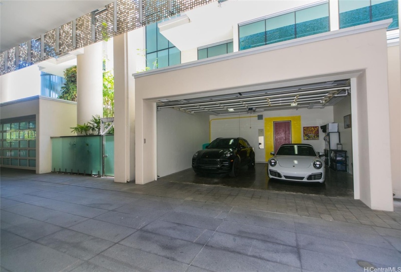 Private 2 car garage with  entry to mudroom